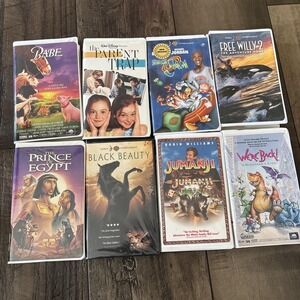 Lot Of 8 Kids Family Cartoons Disney VHS Babe Parent Trap Space Jam Jumanji Etc